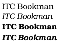 Современный вариант гарнитуры Bookman (ITC Bookman).