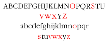 Прописные и строчные буквы латинского (английского) алфавита (ITC Garamond).