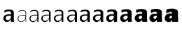 Изменение по оси Weight буквы "a" шрифта AIQuantaMM.