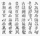 Пример современного китайского иероглифического наборного письма.